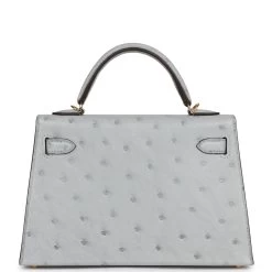 Hermès Hermes Kelly Sellier 20 Bleu Glacier Ostrich Gold Hardware -Online Bag Store H K 230607 2 05