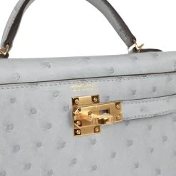 Hermès Hermes Kelly Sellier 20 Bleu Glacier Ostrich Gold Hardware -Online Bag Store H K 230607 2 07