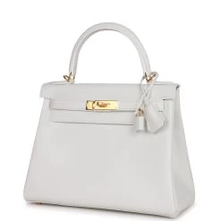 Hermès Hermes Kelly Retourne 28 New White Evercolor Gold Hardware -Online Bag Store H K 230609 5 XZ 03