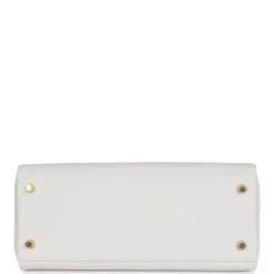 Hermès Hermes Kelly Retourne 28 New White Evercolor Gold Hardware -Online Bag Store H K 230609 5 XZ 06