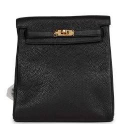 Hermès Hermes Kelly Ado Backpack Black Clemence Gold Hardware