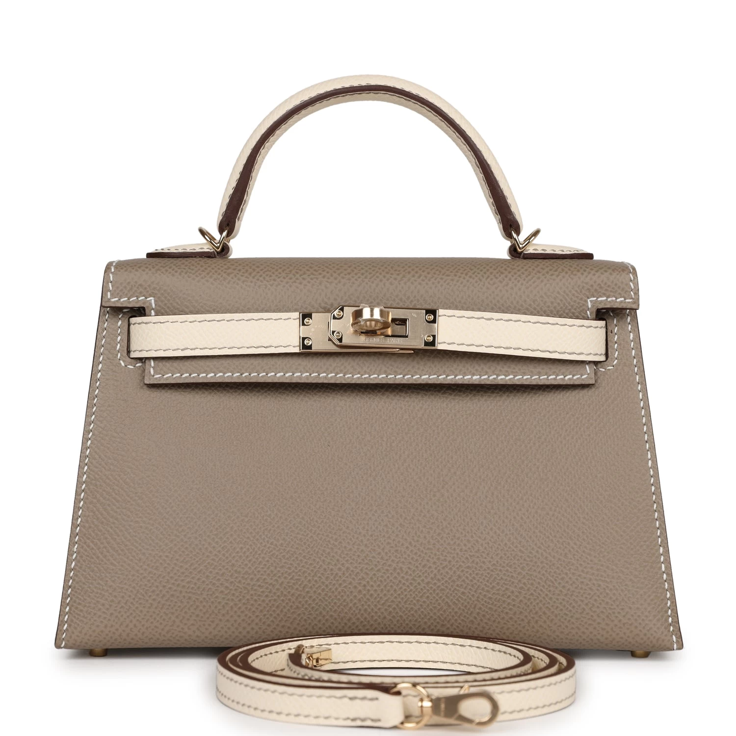 Hermès Hermes Special Order (HSS) Kelly 20 Nata And Gris Asphalte Epsom Sellier Gold Hardware 3 Hermès Hermes Special Order (HSS) Kelly 20 Nata And Gris Asphalte Epsom Sellier Gold Hardware