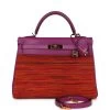 Hermès Vintage Hermes Kelly Retourne 32 Vibrato Cyclamen Box Gold Hardware