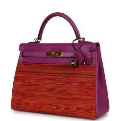 Hermès Vintage Hermes Kelly Retourne 32 Vibrato Cyclamen Box Gold Hardware -Online Bag Store H K 230801 1 03
