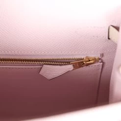 Hermès Hermes Special Order (HSS) Kelly Sellier 25 Mauve Pale And Craie Epsom Permabrass Hardware -Online Bag Store H K 230816 2 10