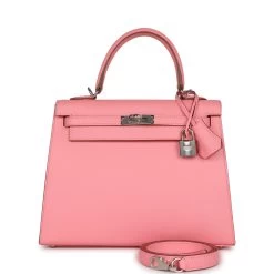 Hermès Hermes Kelly Sellier 25 Rose Confetti Epsom Palladium Hardware