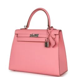 Hermès Hermes Kelly Sellier 25 Rose Confetti Epsom Palladium Hardware -Online Bag Store H K 230908 1 03