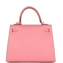 Hermès Hermes Kelly Sellier 25 Rose Confetti Epsom Palladium Hardware -Online Bag Store H K 230908 1 05