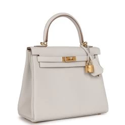 Hermès Hermes Kelly Retourne 25 Gris Pale Togo Gold Hardware -Online Bag Store H K 230913 3 YK 02