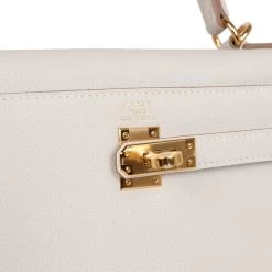 Hermès Hermes Kelly Retourne 25 Gris Pale Togo Gold Hardware -Online Bag Store H K 230913 3 YK 08
