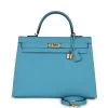 Hermès Hermes Kelly Sellier 35 Bleu Du Nord Epsom Gold Hardware -Online Bag Store H K 230918 1 01