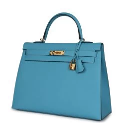Hermès Hermes Kelly Sellier 35 Bleu Du Nord Epsom Gold Hardware -Online Bag Store H K 230918 1 03