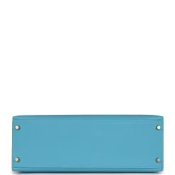 Hermès Hermes Kelly Sellier 35 Bleu Du Nord Epsom Gold Hardware -Online Bag Store H K 230918 1 06