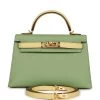 Hermès Hermes Special Order (HSS) Kelly 20 Vert Criquet And Limoncello Epsom Gold Hardware -Online Bag Store H K 231010 2 CM 01