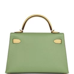 Hermès Hermes Special Order (HSS) Kelly 20 Vert Criquet And Limoncello Epsom Gold Hardware -Online Bag Store H K 231010 2 CM 05