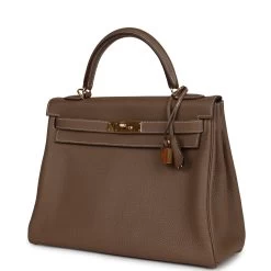 Hermès Pre-owned Hermes Kelly Retourne 32 Etoupe Togo Gold Hardware 15 Hermès Pre-owned Hermes Kelly Retourne 32 Etoupe Togo Gold Hardware -Online Bag Store H K 231018 1 03