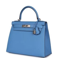 Hermès Pre-owned Hermes Kelly Sellier 28 Bleu Azur Epsom Palladium Hardware -Online Bag Store H K 231107 1 03