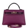 Hermès Hermes Kelly Sellier 20 Anemone Madame And Amethyst Shiny Alligator Touch Permabrass Hardware -Online Bag Store H K 231108 1 01