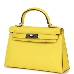 Hermès Hermes Kelly Sellier 20 Jaune Citron Chevre Palladium Hardware -Online Bag Store H K 231115 3 AR 03