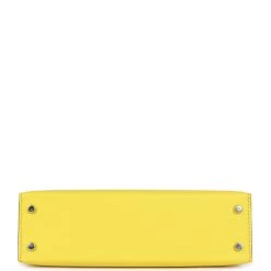Hermès Hermes Kelly Sellier 20 Jaune Citron Chevre Palladium Hardware -Online Bag Store H K 231115 3 AR 06