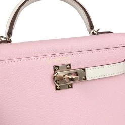 Hermès Hermes Special Order (HSS) Kelly 20 Rose Sakura And Nata Chevre Permabrass Hardware -Online Bag Store H K 231120 2 VL 07
