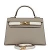 Hermès Hermes Special Order (HSS) Kelly 20 Gris Tourterelle And Nata Chevre Gold Hardware -Online Bag Store H K 231121 1 01