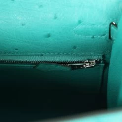 Hermès Hermes Kelly Sellier 25 Vert Verone Ostrich Palladium Hardware -Online Bag Store H K 231205 1 RT 10