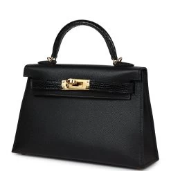 Hermès Hermes Kelly Sellier 20 Black Madame And Lizard Touch Gold Hardware -Online Bag Store H K 23121 01 AM 03