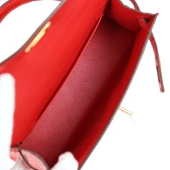 Hermès Hermes Kelly Sellier 20 Rouge De Coeur Shiny Alligator Gold Hardware -Online Bag Store H K 231211 01 08