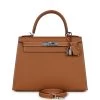 Hermès Hermes Kelly Sellier 28 Gold Epsom Palladium Hardware -Online Bag Store H K 231214 1 01