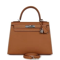 Hermès Hermes Kelly Sellier 28 Gold Epsom Palladium Hardware
