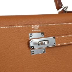 Hermès Hermes Kelly Sellier 28 Gold Epsom Palladium Hardware -Online Bag Store H K 231214 1 08
