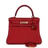 Hermès Hermes Kelly Retourne 28 Vermillion Clemence Gold Hardware