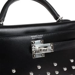 Hermès Hermes Kelly Sellier 20 Clouté Black Box Palladium Hardware -Online Bag Store H K 240102 3 07