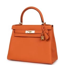 Hermès Hermes Kelly Retourne 28 Orange Togo Gold Hardware -Online Bag Store H K 240102 5 03