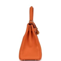 Hermès Hermes Kelly Retourne 28 Orange Togo Gold Hardware -Online Bag Store H K 240102 5 04