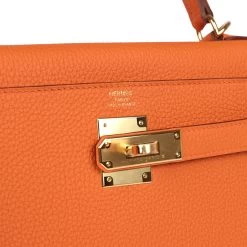 Hermès Hermes Kelly Retourne 28 Orange Togo Gold Hardware -Online Bag Store H K 240102 5 08