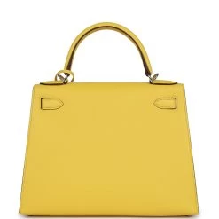 Hermès Hermes Kelly Sellier 28 Jaune De Naples Epsom Palladium Hardware -Online Bag Store H K 240103 5 05