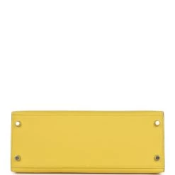 Hermès Hermes Kelly Sellier 28 Jaune De Naples Epsom Palladium Hardware -Online Bag Store H K 240103 5 06