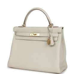 Hermès Hermes Kelly Retourne 32 Craie Togo Gold Hardware -Online Bag Store H K 240103 6 03