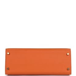 Hermès Hermes Kelly Sellier 28 Orange Epsom Gold Hardware -Online Bag Store H K 240109 1 06