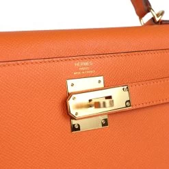 Hermès Hermes Kelly Sellier 28 Orange Epsom Gold Hardware -Online Bag Store H K 240109 1 08