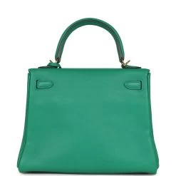Hermès Pre-owned Hermes Retourne Kelly 25 Vert Vertigo Swift Gold Hardware -Online Bag Store H K 240122 1 HK 05