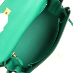 Hermès Pre-owned Hermes Retourne Kelly 25 Vert Vertigo Swift Gold Hardware -Online Bag Store H K 240122 1 HK 09
