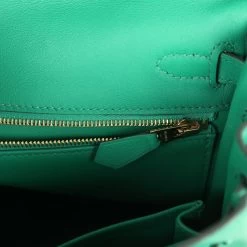 Hermès Pre-owned Hermes Retourne Kelly 25 Vert Vertigo Swift Gold Hardware -Online Bag Store H K 240122 1 HK 10