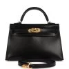 Hermès Pre-owned Hermes Kelly Sellier 20 Black Box Gold Hardware