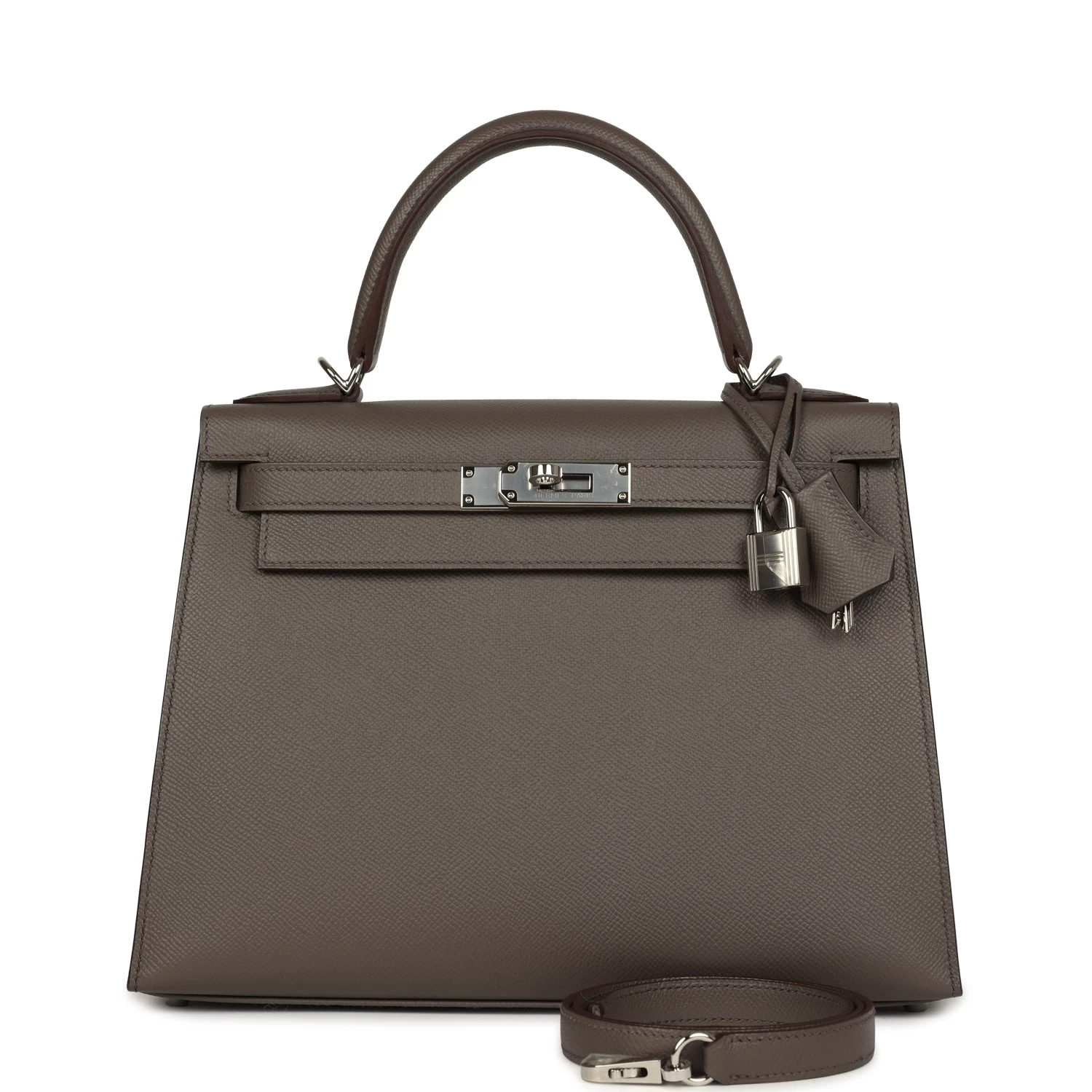 Hermès Pre-owned Hermes Kelly Sellier 28 Etain Epsom Palladium Hardware 3 Hermès Pre-owned Hermes Kelly Sellier 28 Etain Epsom Palladium Hardware
