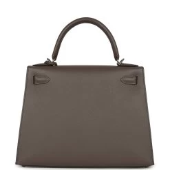 Hermès Pre-owned Hermes Kelly Sellier 28 Etain Epsom Palladium Hardware 14 Hermès Pre-owned Hermes Kelly Sellier 28 Etain Epsom Palladium Hardware -Online Bag Store H K 240130 1 05