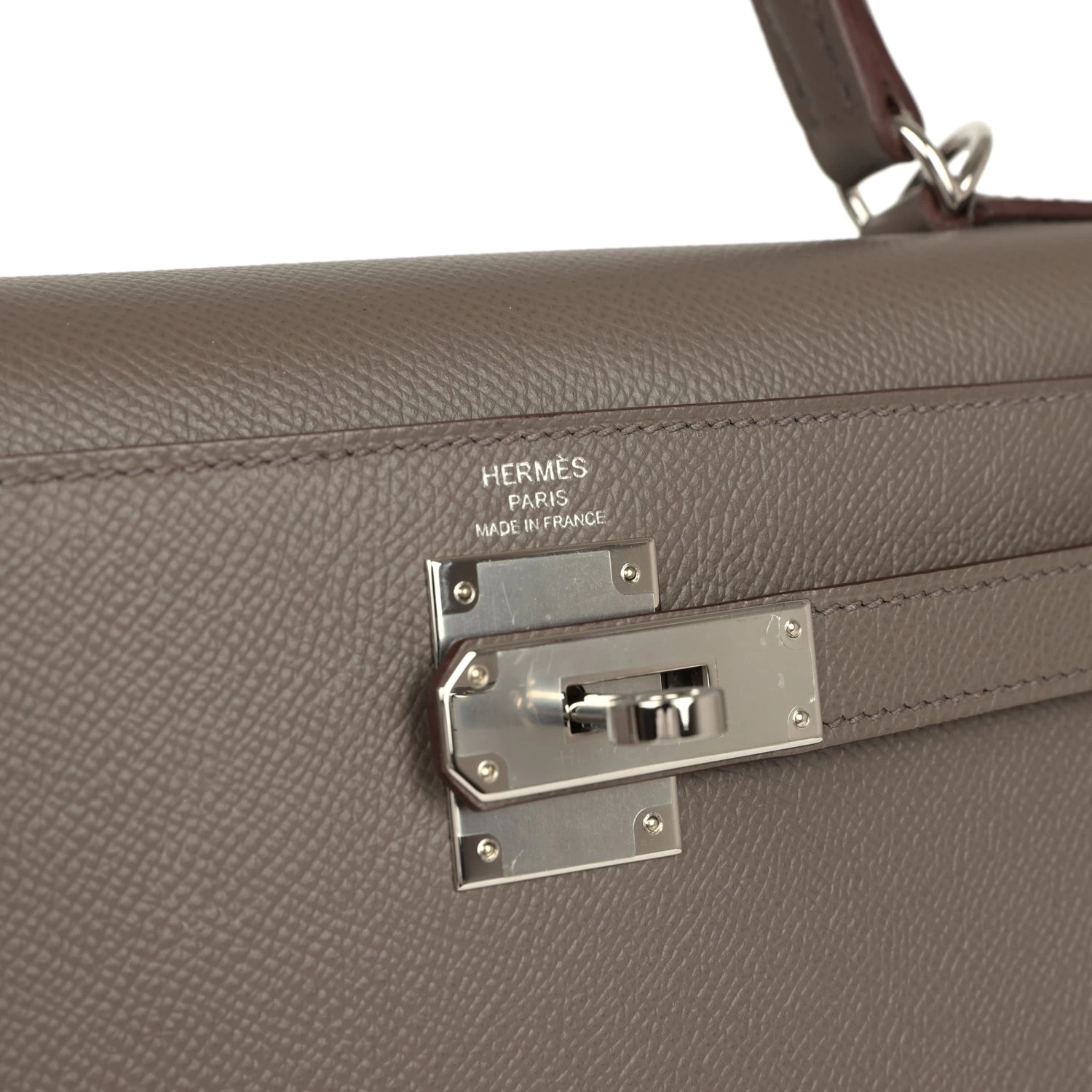 Hermès Pre-owned Hermes Kelly Sellier 28 Etain Epsom Palladium Hardware 9 Hermès Pre-owned Hermes Kelly Sellier 28 Etain Epsom Palladium Hardware - Image 7