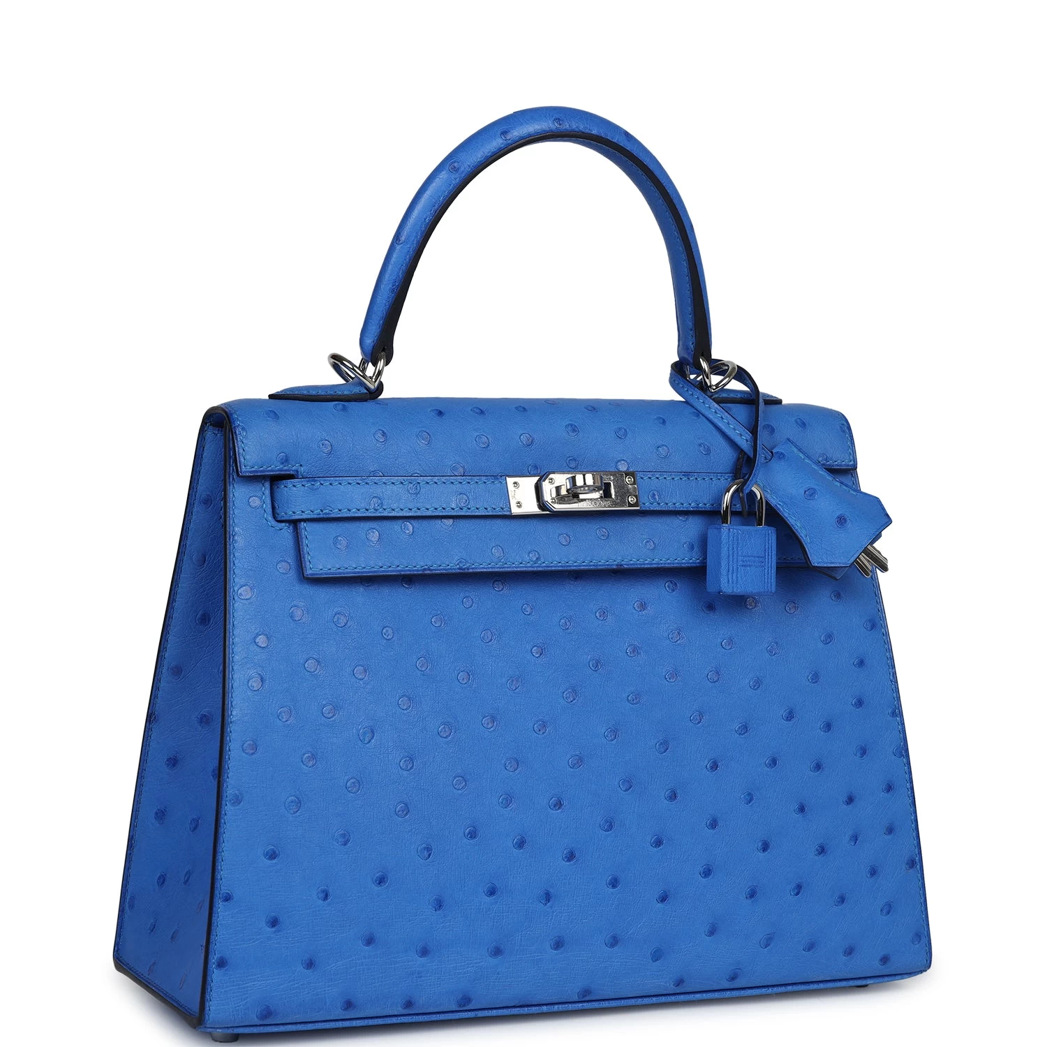 Hermès Hermes Kelly Sellier 25 Bleuet Ostrich Palladium Hardware 4 Hermès Hermes Kelly Sellier 25 Bleuet Ostrich Palladium Hardware - Image 2